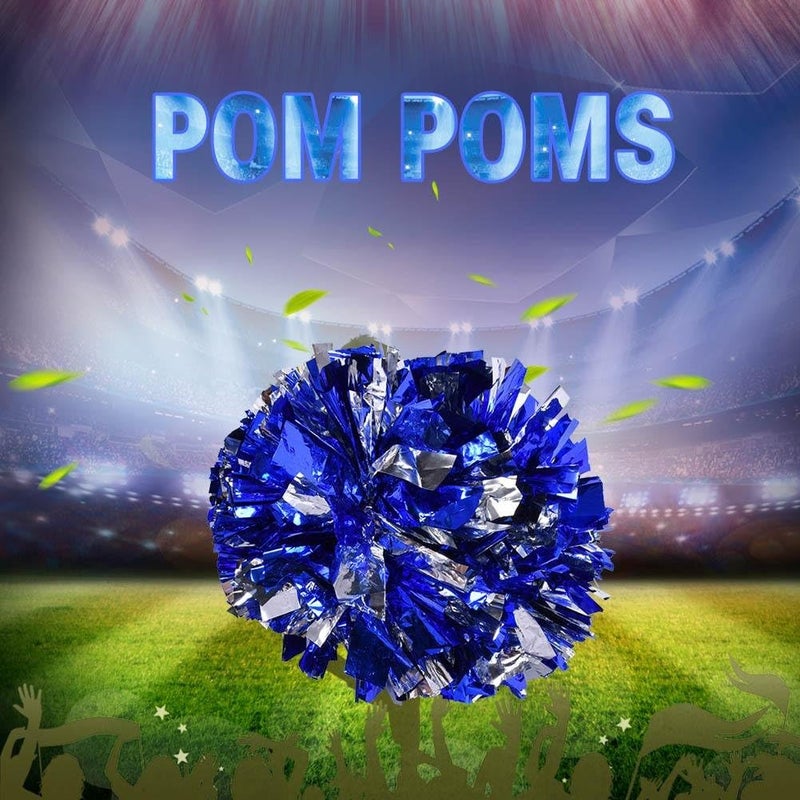 woobles Cheerleading Poms, Plastic Cheerleader Aerobics Pom Poms Pompoms for Dance Party School Sports Competition (1 Pair) - Image 3